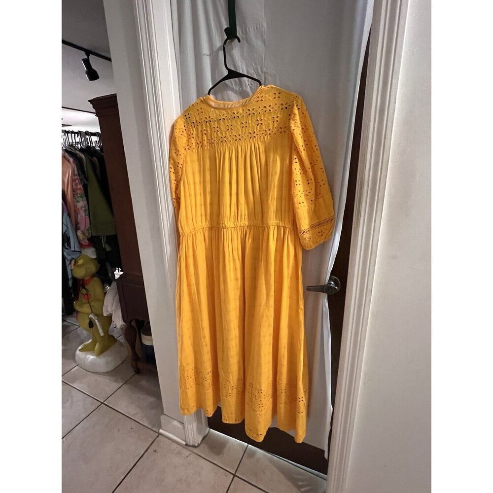 Festi X Torrid Golden Yellow Cotton Eyelet Kimono Size 1 - Picture 7 of 7